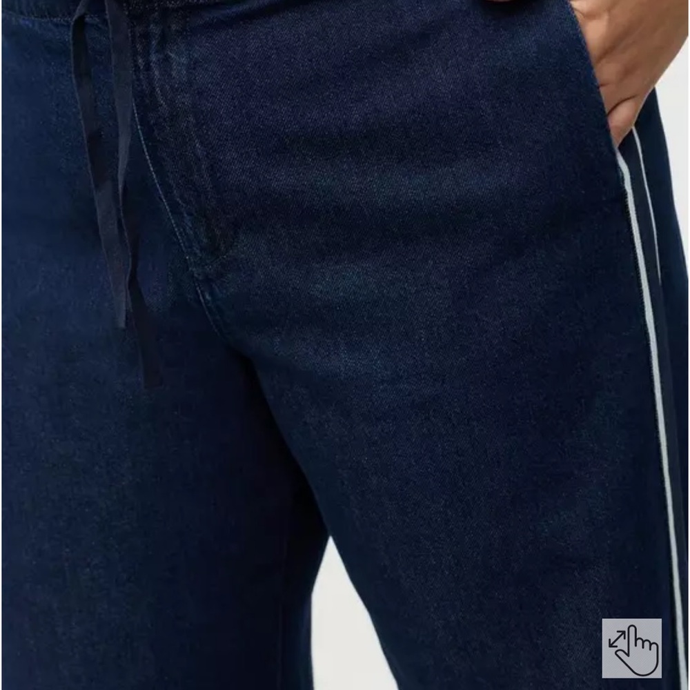 torrid Dark Navy Wide-Leg Jeans with White Side Stripe - Picture 6 of 9